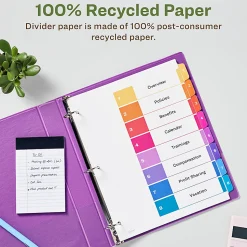 Avery® Ready Index® 1-8 Tabs & Customizable Table Of Contents, Letter Size, White Dividers/Multicolor Tabs, 3 Sets - 11081