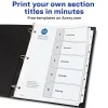 Avery® Ready Index® 1-5 Tab With Customizable Table Of Contents Dividers, Letter Size, 5 Tab, White, 1 Set