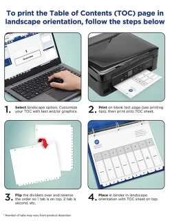 Avery® Ready Index® 1-10 Tab With Customizable Table Of Contents Dividers, Letter Size, 10 Tab, White, 1 Set