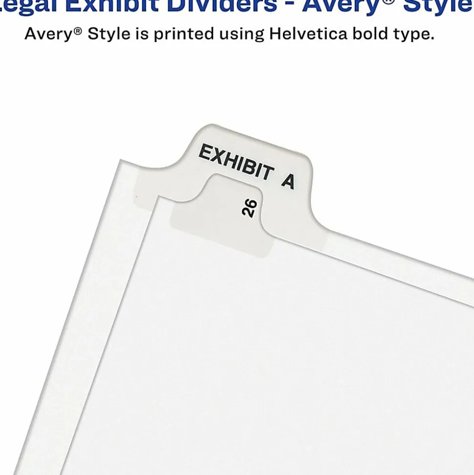 Avery® 20% Recycled Preprinted Laminated Gold-Reinforced Tab Dividers, 8 1/2" x 11", White Dividers/White Tabs, 151-175, Pack Of 25
