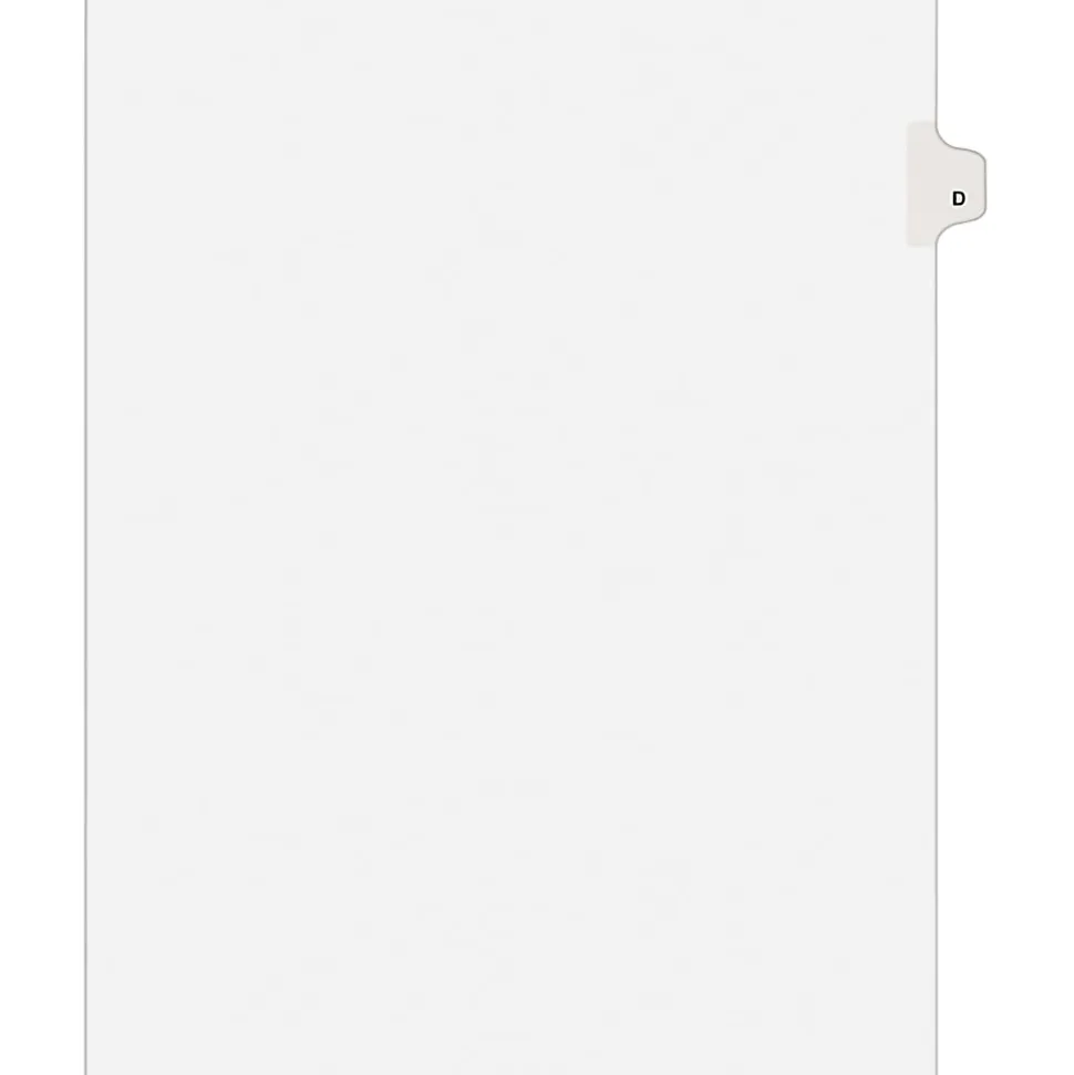 Avery® 30% Recycled Side-Tab Legal Exhibit Dividers, Tab Title D, Pack Of 25