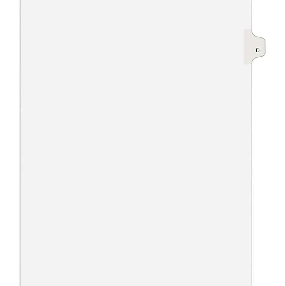 Avery® 30% Recycled Side-Tab Legal Exhibit Dividers, Tab Title D, Pack Of 25