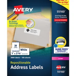 Avery® Repositionable Address Labels, 55160, Rectangle, 1