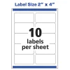 Avery® Repositionable Shipping Labels With Sure Feed® Technology, 55613, Rectangle, 2" x 4", White, Pack Of 1,000
