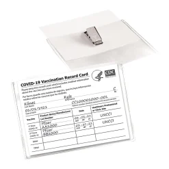 Avery® Secure Top Badge Holders, For 3" x 4" Badge, Landscape With Lanyard, Clear, Box Of 100