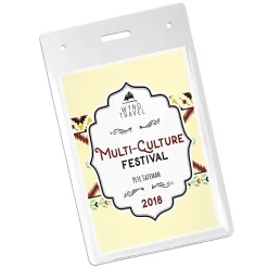 Avery® Secure Top Badge Holders, Vertical Prepunched, 4" x 3" Badge, Clear, Box Of 25