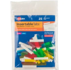 Avery® Self-Adhesive Index Tabs With Printable Inserts, 1