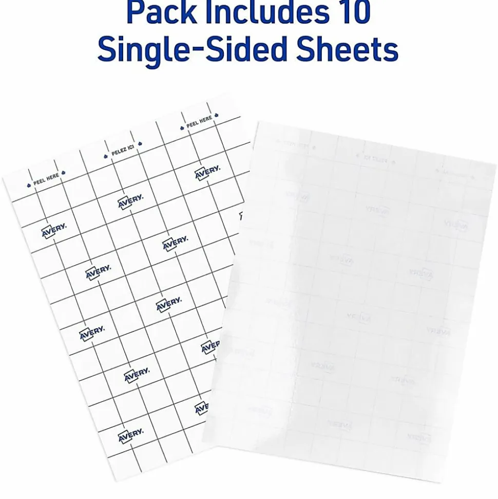 Avery® Self-Adhesive Laminating Sheets, 9" x 12", Pack Of 10