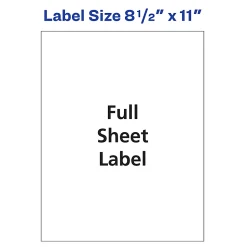 Avery® Shipping Address Labels, 95920, Rectangle, Full Sheet Labels, White, Pack Of 250 Labels