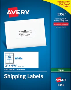 Avery® Shipping Labels For Copiers, 5352, Rectangle, 2