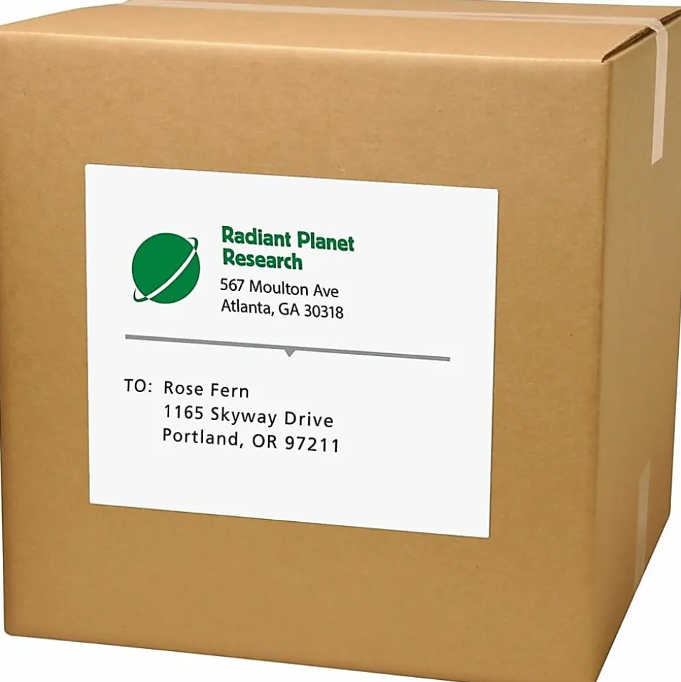 Avery® Shipping Labels, 8255, Rectangle, 8-1/2" x 11", White, Pack Of 20 Labels