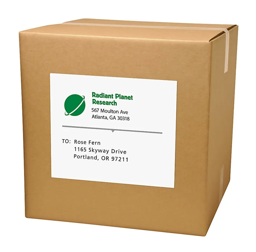 Avery® Shipping Labels, 8255, Rectangle, 8-1/2" x 11", White, Pack Of 20 Labels