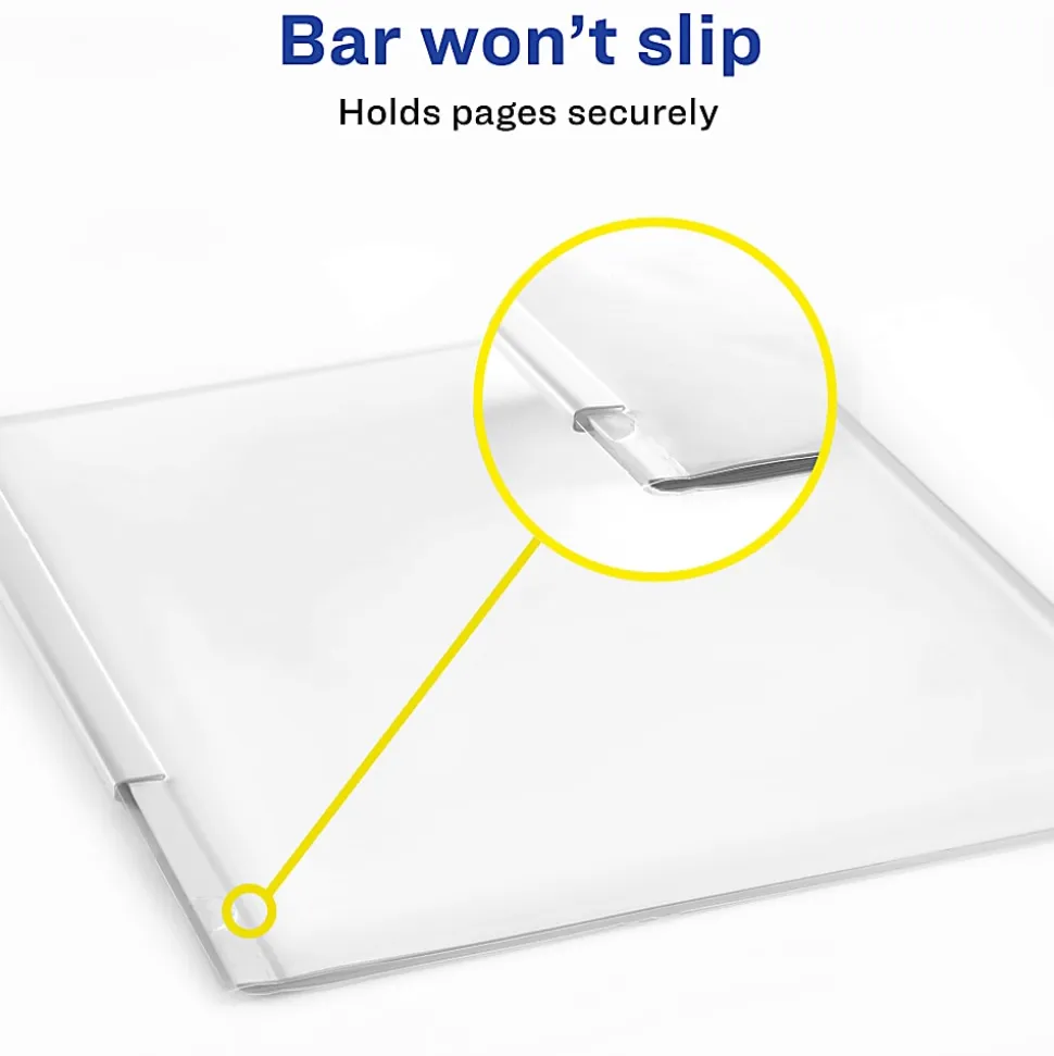 Avery® Sliding Bar Report Covers, White Bars, Box Of 50