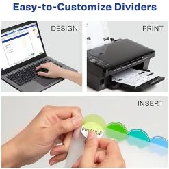 Avery® Style Edge™ Insertable Plastic Dividers, Multicolor, 8-Tab, Pack Of 8 Dividers