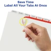 Avery® 8 Tab Plastic Dividers For 3 Ring Binder, Easy Print & Apply Clear Label Strip, Index Maker® Customizable, Frosted White, Pack Of 5 Sets