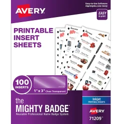 Avery® The Mighty Badge Inserts For Inkjet Printers, 1