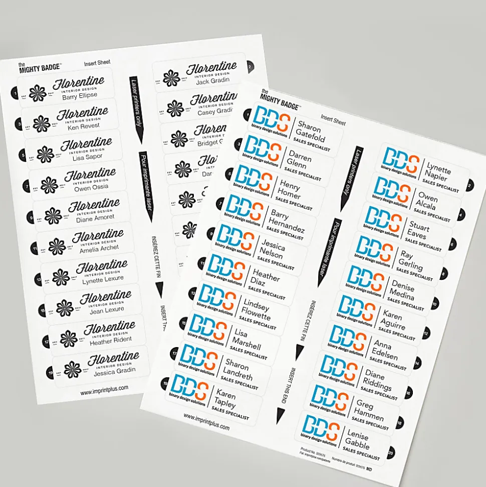 Avery® The Mighty Badge Magnetic Badges For Inkjet Printers, 1" x 3", Gold, Pack Of 10 Badges