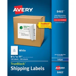 Avery® TrueBlock® Permanent Full-Sheet Labels, 8165, Inkjet, 8 1/2