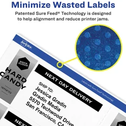 Avery® TrueBlock® Shipping Labels With Sure Feed® Technology, 5817, Rectangle, 2.5