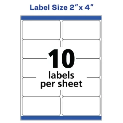 Avery® TrueBlock® Shipping Labels With Sure Feed® Technology, 8363, Rectangle, 2