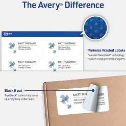 Avery® TrueBlock® Shipping Labels With Sure Feed® Technology, 5163, Rectangle, 2" x 4", White, Pack Of 1,000