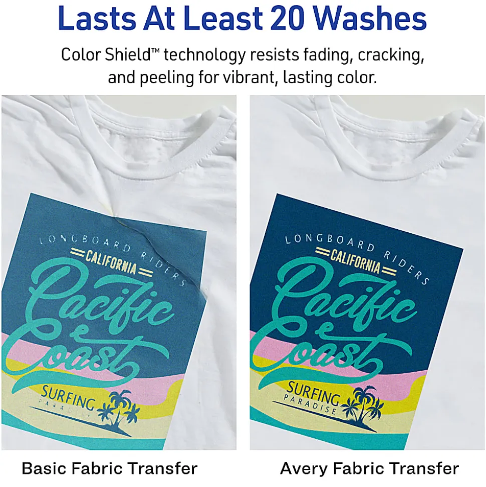 Avery® T-Shirt Transfers, Light, 8938, Pack Of 18