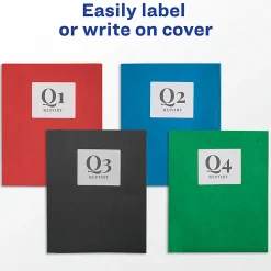 Avery® Two Pocket Folders With 3 Prong Fasteners, 8-1/2