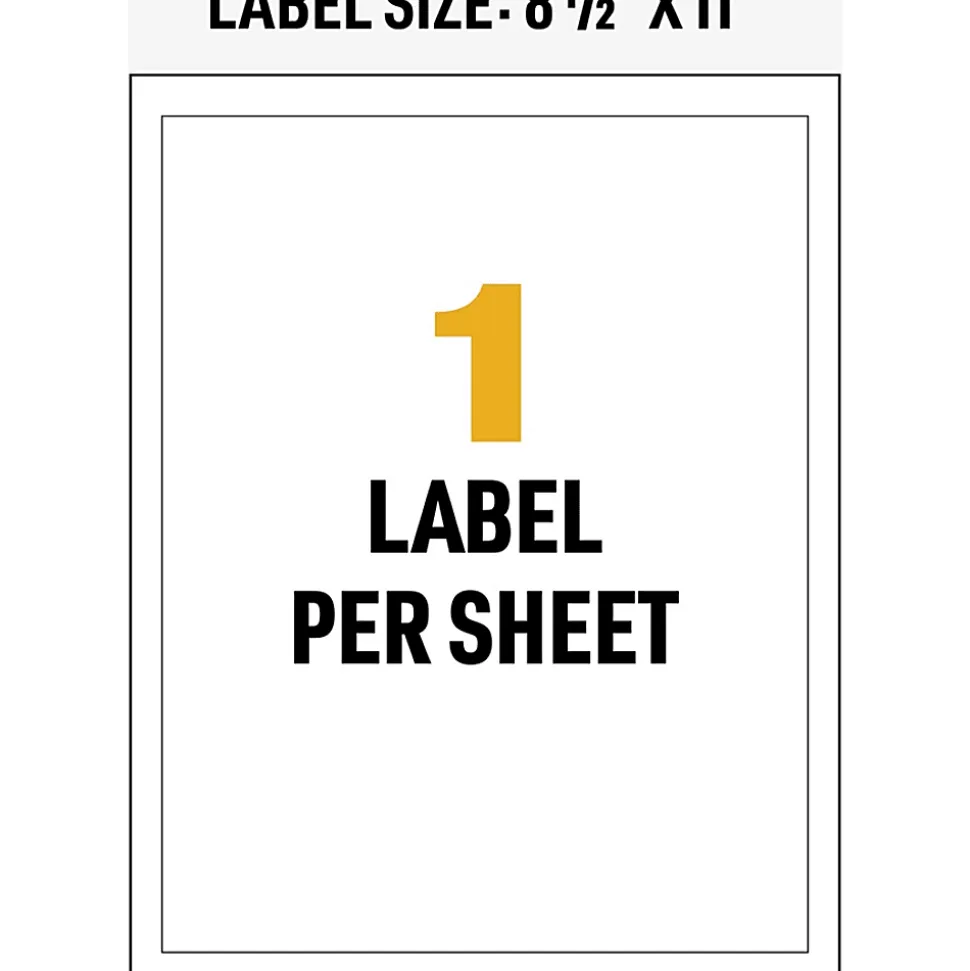 Avery® UltraDuty™ GHS Chemical Labels, AVE60507, 8 1/2" x 11", White, Box Of 500