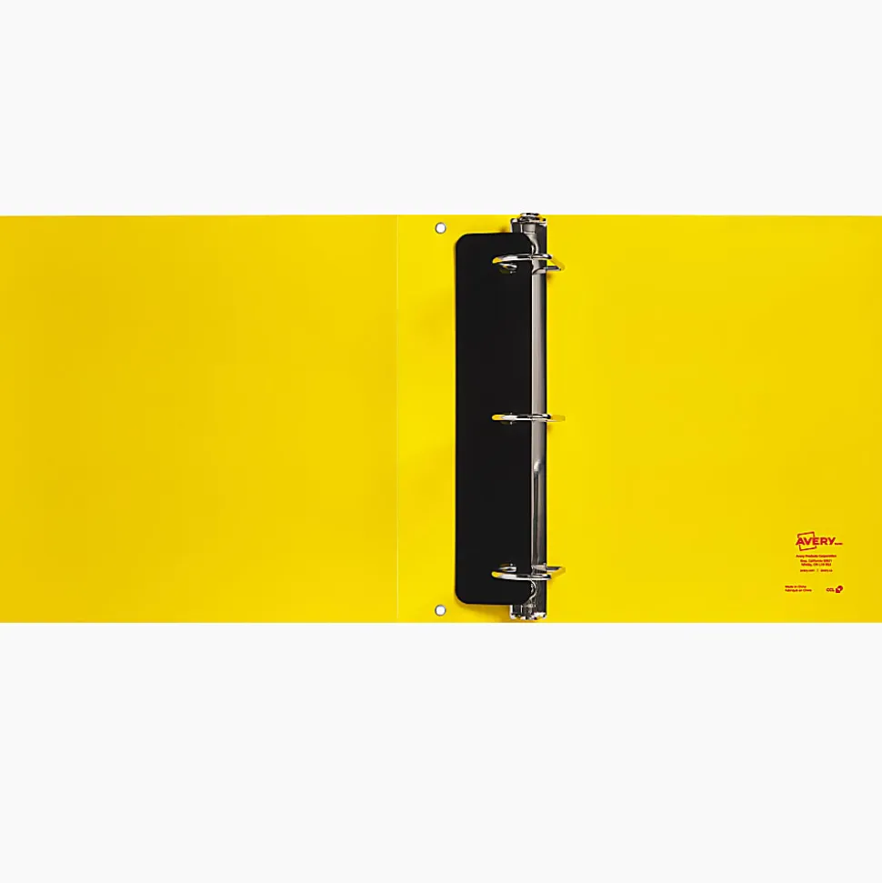 Avery® UltraDuty™ SDS Binder With Chain, 2" Slant Ring, Holds 530 Sheets, Yellow/Red