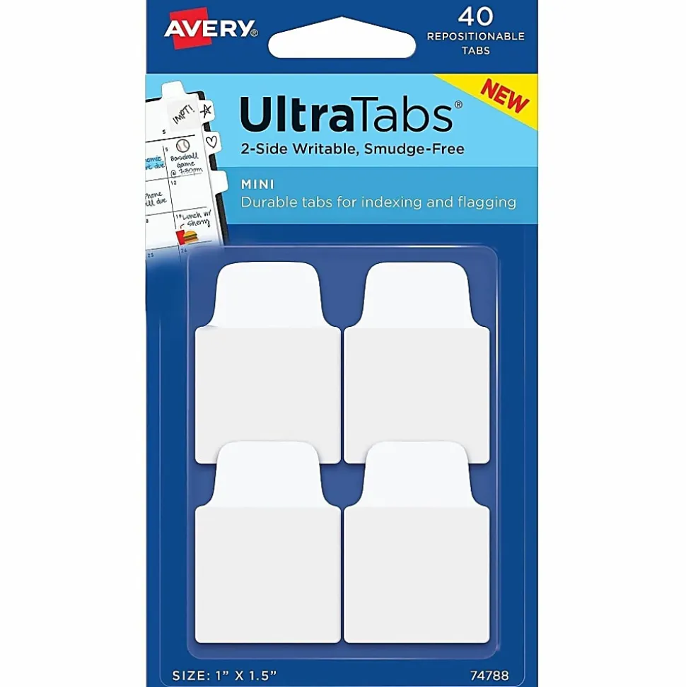 Avery® Ultra Tabs Repositionable Mini Tabs, 74788