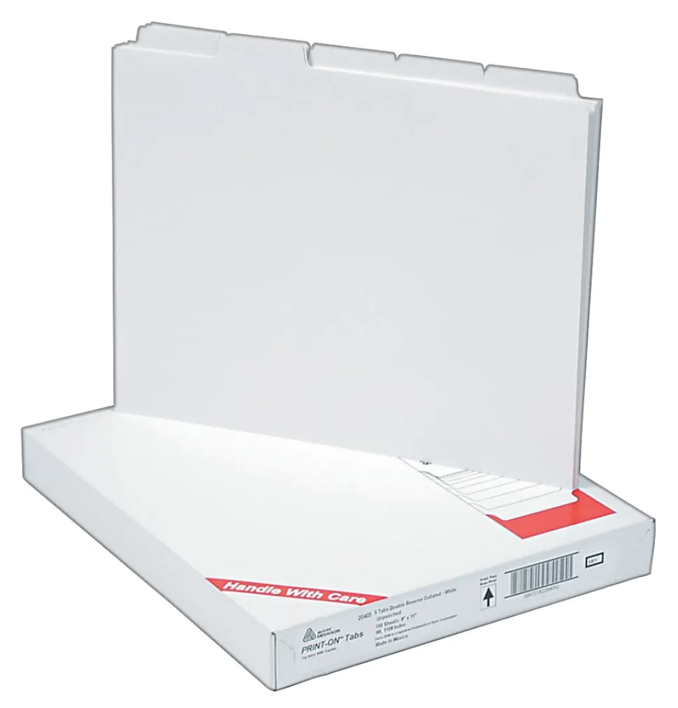 Avery® Unpunched Copier Tab Dividers, 8 1/2" x 11", 5-Tab, White, 30 Divider Sets