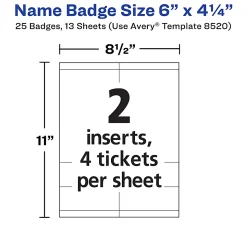 Avery® Vertical Name Badge Kit, 6