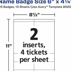 Avery® Vertical Name Badge Kit, 6