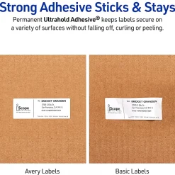 Avery® Waterproof Labels With Ultrahold®, 05523, Rectanlge, 2