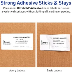 Avery® Waterproof Shipping Labels With Ultrahold®, 15516, Rectangle, 5-1/2