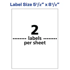 Avery® Waterproof Shipping Labels With Ultrahold®, 15516, Rectangle, 5-1/2