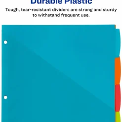Avery® Write & Erase Durable Plastic Dividers With Pockets, 8-1/2