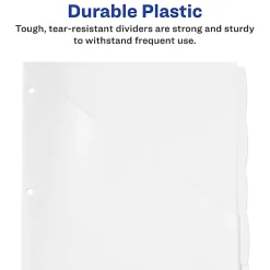 Avery® Write & Erase Durable Plastic Divider With Pocket, 5 Tabs, 9 1/4