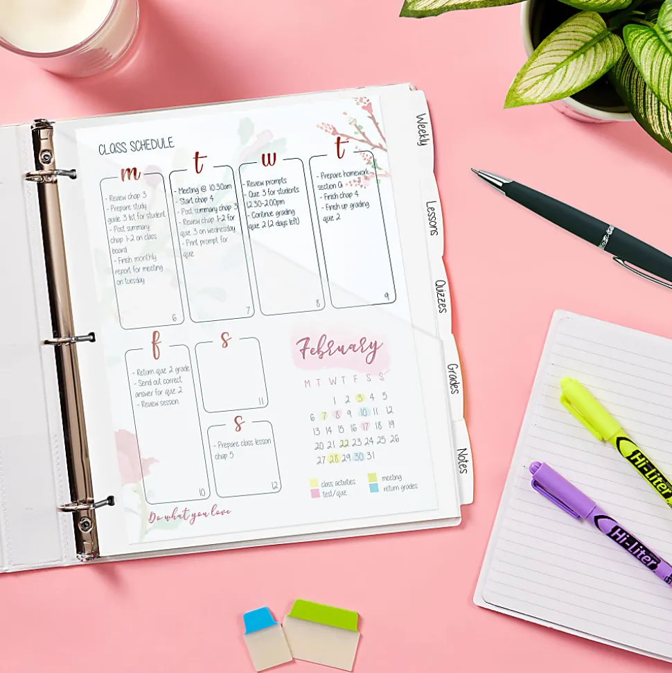 Avery® Write & Erase Durable Plastic Divider With Pocket, 5 Tabs, 9 1/4" x 11 1/4", White