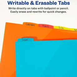 Avery® Write & Erase Durable Plastic Dividers With Pockets, 8-1/2