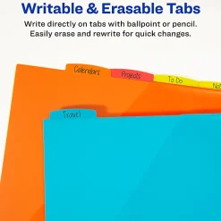 Avery® Write & Erase Durable Plastic Dividers With Pockets, 8-1/2