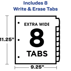Avery® Write & Erase Pocket Plastic Dividers For 3 Ring Binders, 9-1/4