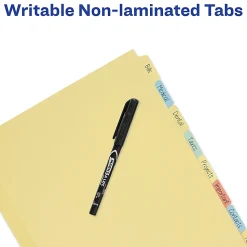 Avery® Write-On Paper Dividers For 3 Ring Binders, 8.5" x 11", 8-Tab Set, Multicolor, Pack Of 24 Sets