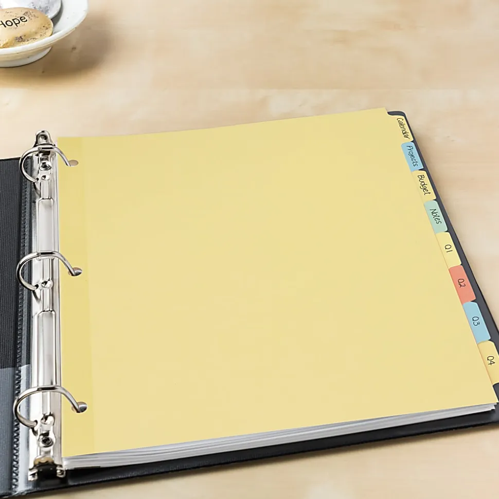 Avery® Write-On Paper Dividers For 3 Ring Binders, 8.5" x 11", 8-Tab Set, Multicolor, Pack Of 24 Sets