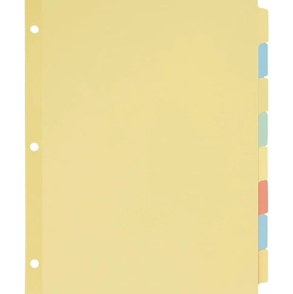 Avery® Write-On Paper Dividers For 3 Ring Binders, 8.5" x 11", 8-Tab Set, Multicolor, Pack Of 24 Sets