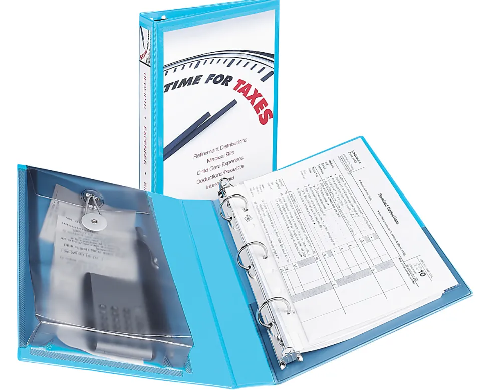 Avery® 5-1/2" x 8-1/2" Mini Durable View Protect & Store™ Binder, 1" Round Rings, Aqua, 1 Mini Binder