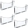 Azar Displays Single-Pocket Wall Files, Magnetic Tape Mount, 7"H x 14-3/4"W x 3"D, Clear, Pack Of 4 Files