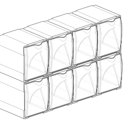 Azar Displays Stackable Tilt Bin Counter Organizers, 5-1/2”H x 4-3/4”W x 4-5/8”L, White, Pack Of 8 Organizers