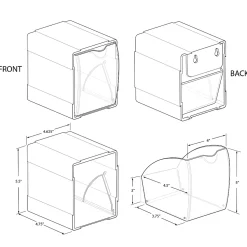 Azar Displays Stackable Tilt Bin Counter Organizers, 5-1/2”H x 4-3/4”W x 4-5/8”L, White, Pack Of 8 Organizers