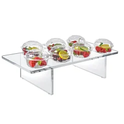 Azar Displays Thick Deluxe Acrylic Riser With Bumpers, 6"H x 22"W x 10"D, Clear